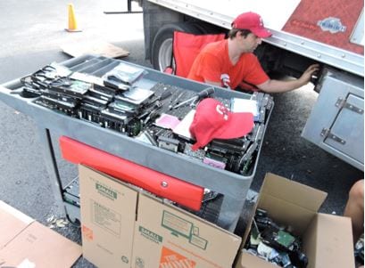 Picc Man Recycling Old Hard Drives