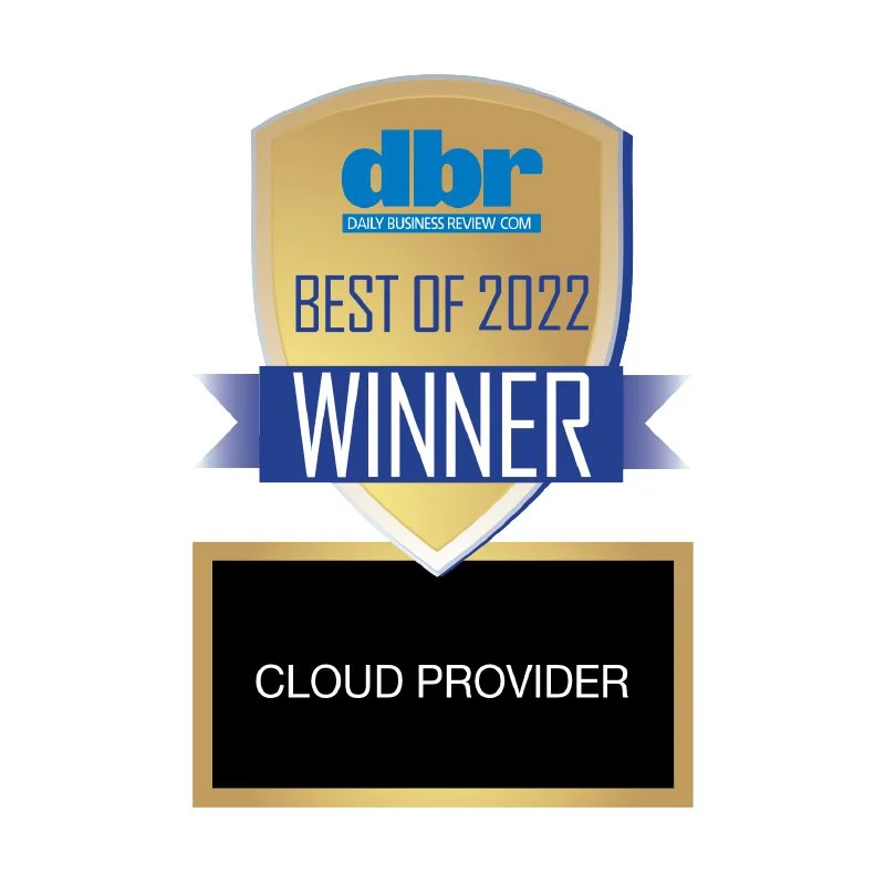 Emblem winner award for Daily Business Review's best cloud provider in South Florida