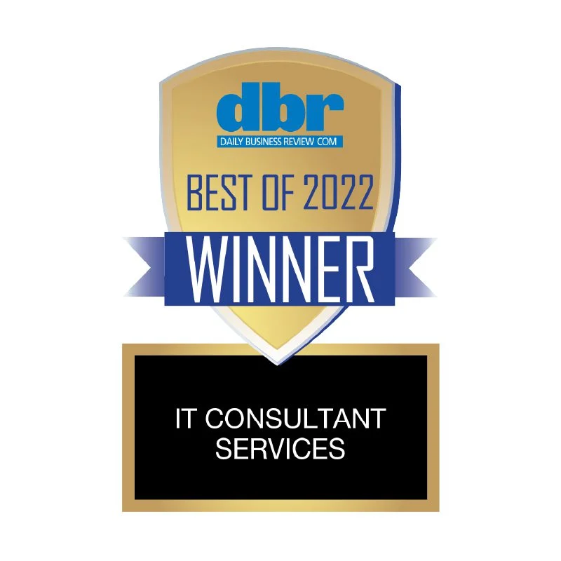 Emblem winner award for Daily Business Review's best IT consultant service