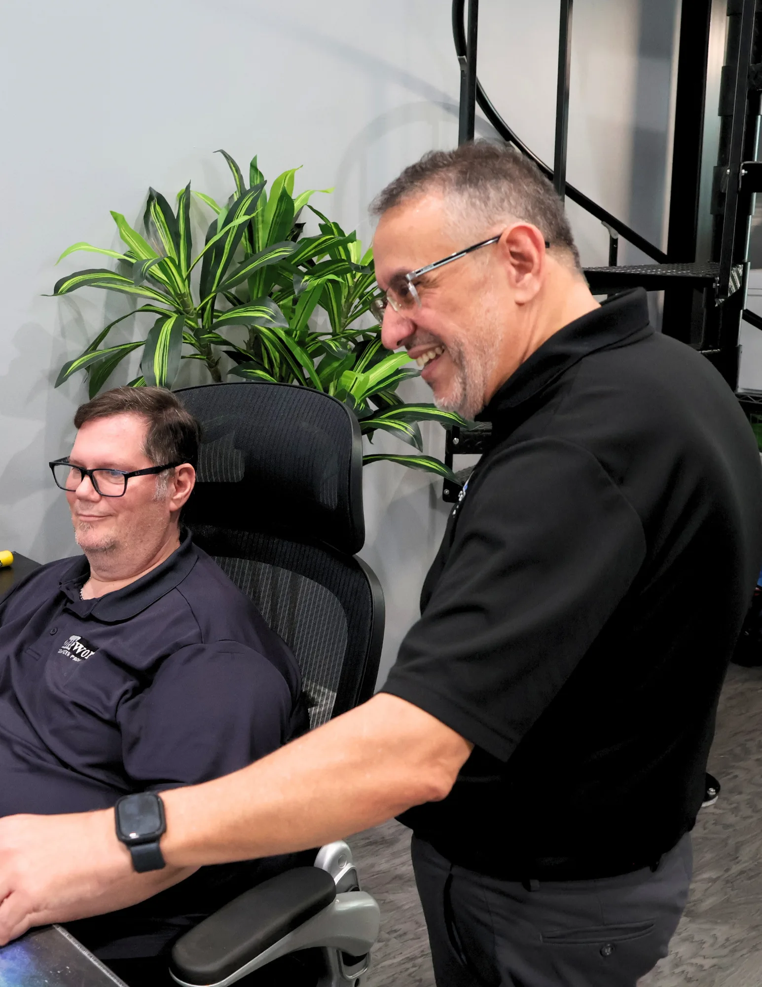 Maurice Israel with a Network Computer Pros help desk technician in Davie Florida